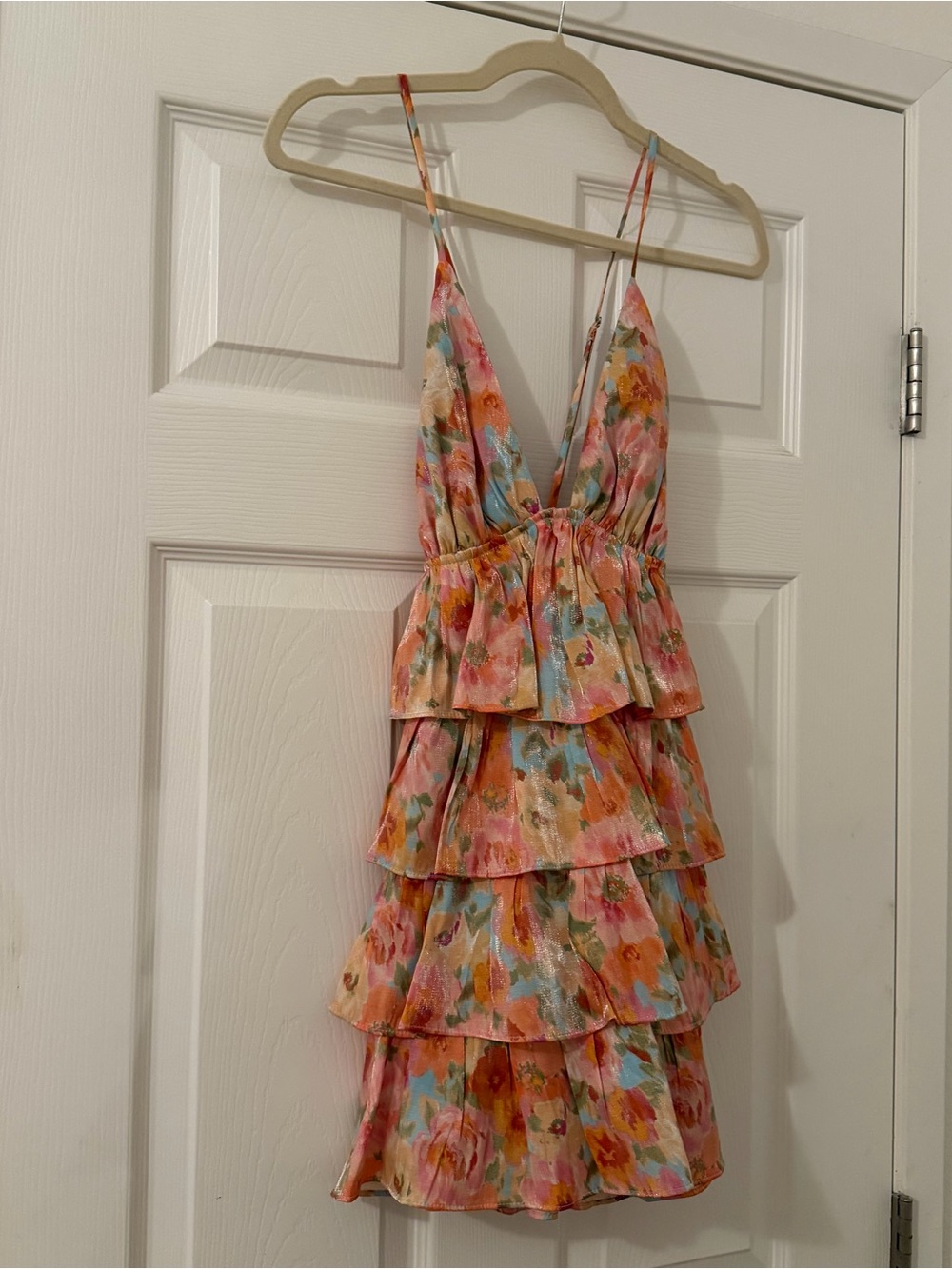 Windsor Multicolor Flirtatious Floral Ruffle Dress